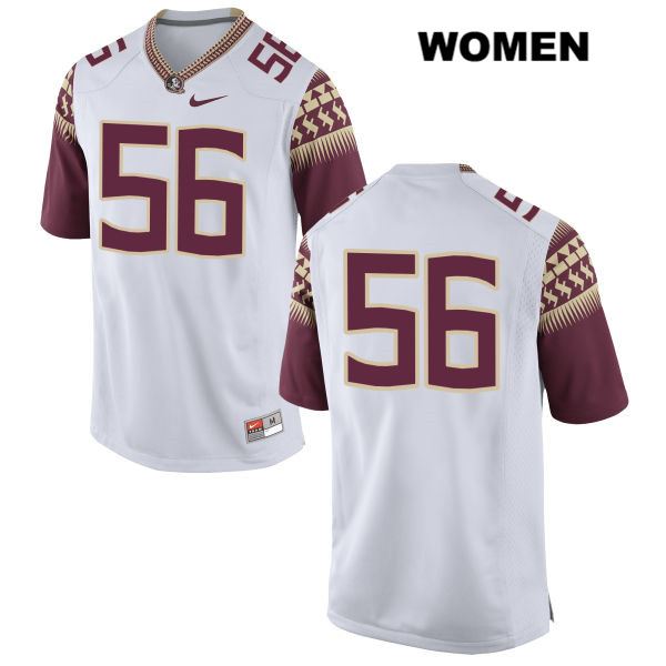 Women's NCAA Nike Florida State Seminoles #56 Emmett Rice College No Name White Stitched Authentic Football Jersey LPE1769WU